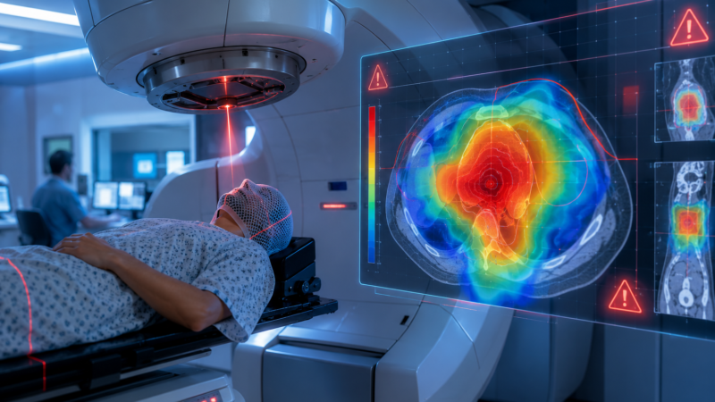 Radioterapia z dawką większą niż plan.